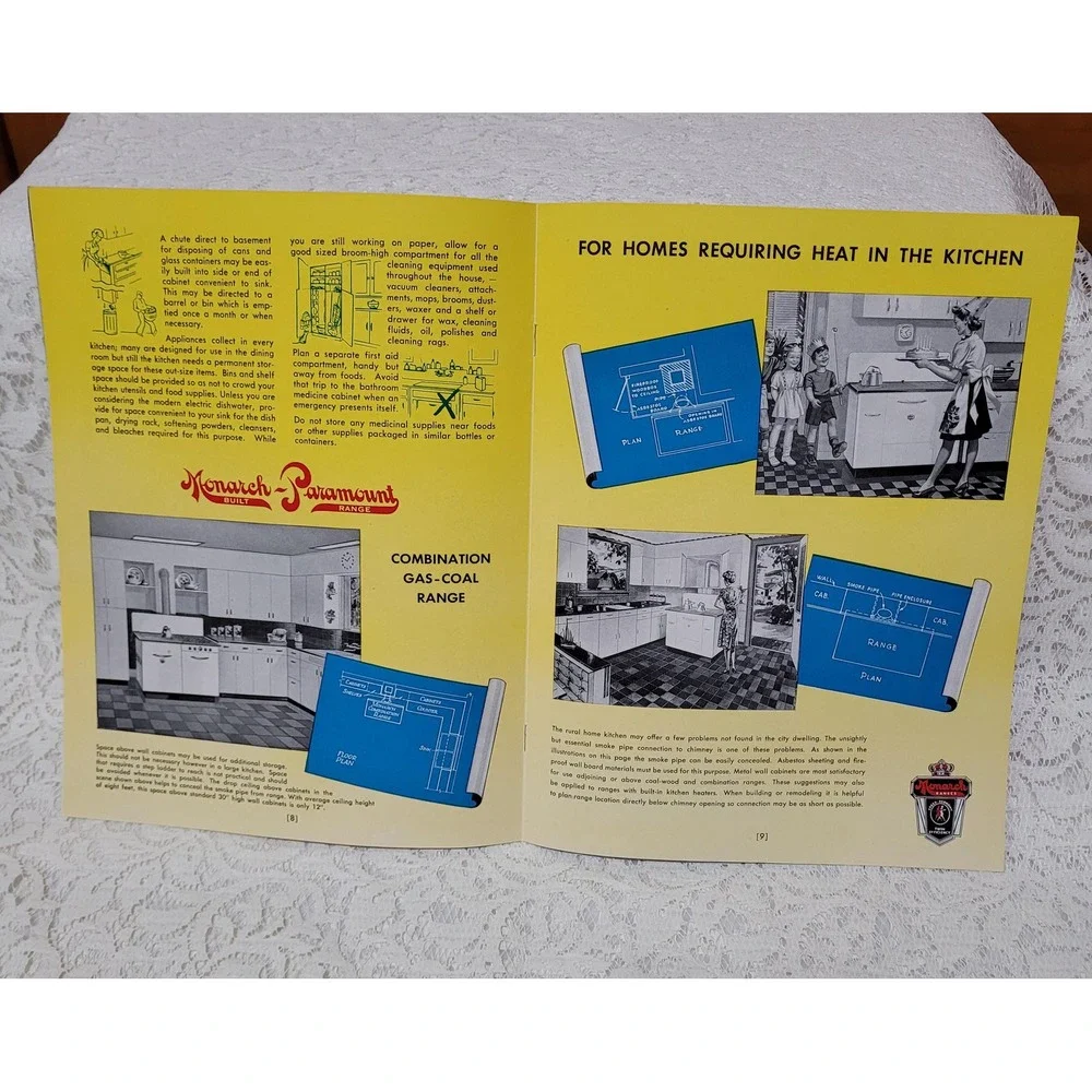 Vintage 1960s Monarch Ranges Advertising Booklet Iron Range Co‎ Beaverdam Wi